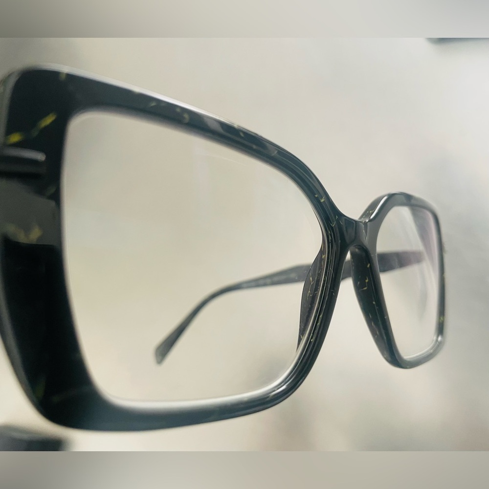 PRADA VPR O3Z Eyeglasses Black / White Marbled Square Eyeglasses With Hard Case - Picture 7 of 12